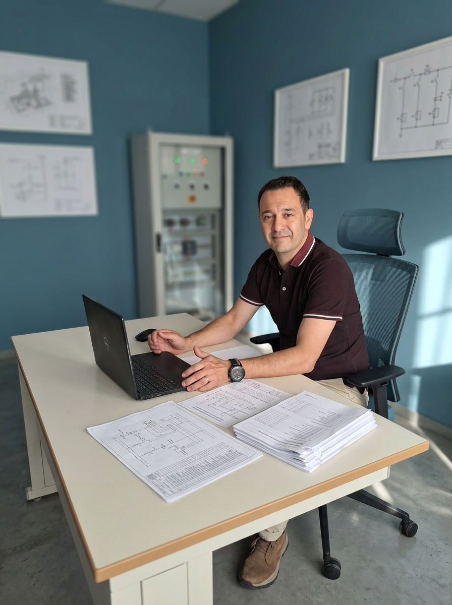 Luis Peruchin trabajando con su portátil en la documentación de un proyecto
